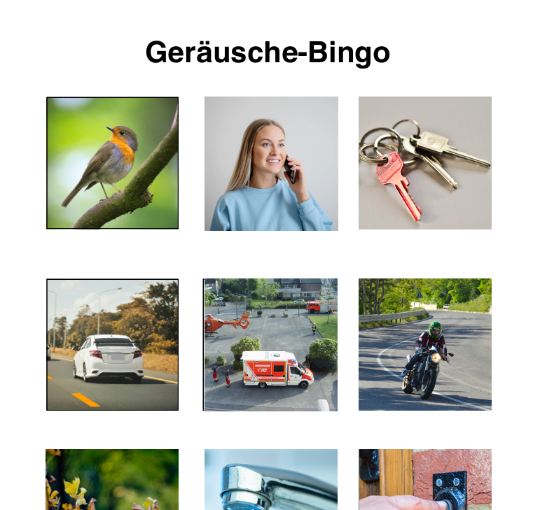 Geräusche-Bingo