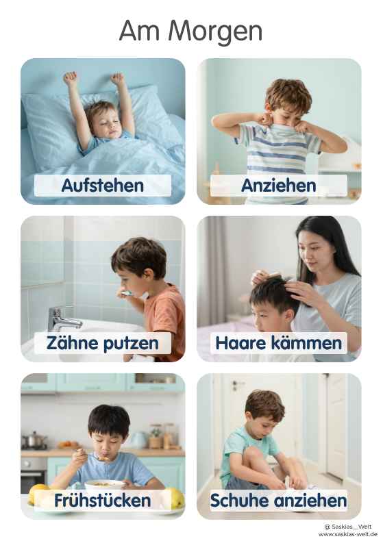 XXL Routinekarten Set für Kinder | Über 50 Seiten inkl. Eltern-Guide | Visualisierter Tagesablauf, Gefühle & Soziales Miteinander | Digitaler Download (PDF)