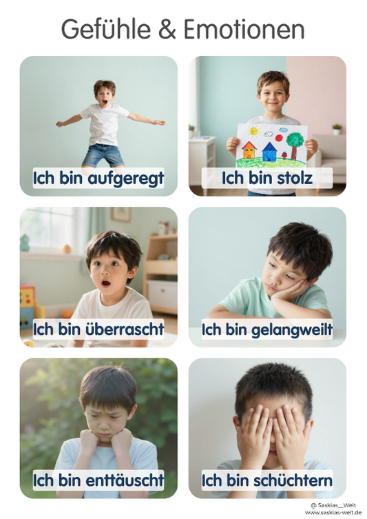 Gefühlskarten & Sozialverhalten Kinder | Emotionen verstehen, Teilen, Warten lernen | Achtsamkeit im Familienalltag | Printable PDF